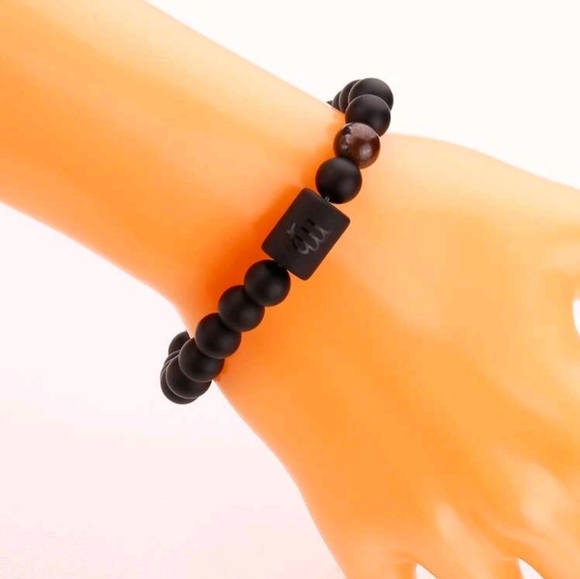 Unisex - Virgo Zodiac Black Beaded Bracelet - Picture 5 of 7